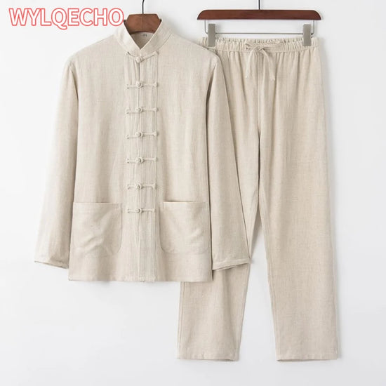 Hanfu Men Chinese Clothes for Men News Year Top Pant Hanfu Kung Fu Clothing Blouse Party Male Tang Suit Plus Size M-XXXXXL